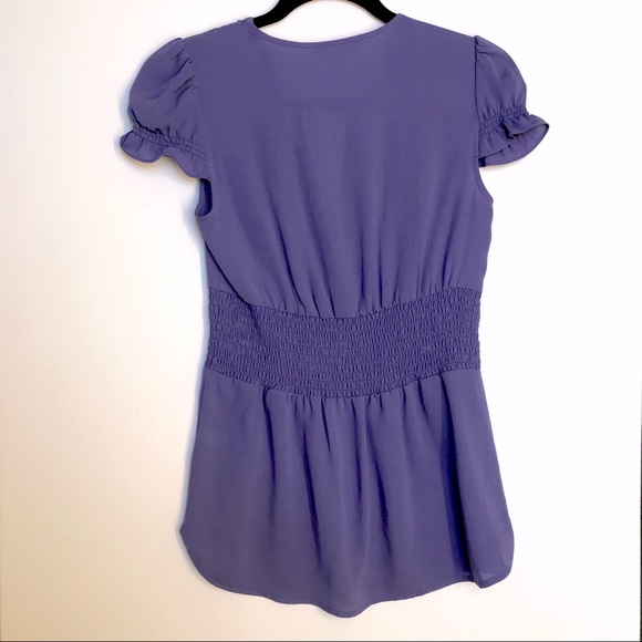 Banana Republic Cinched Waist Blouse Top Purple XS - Picture 2 of 5